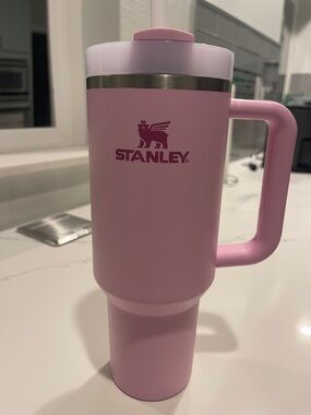Stanley Pink Travel Tumbler with Handle and Lid 40oz